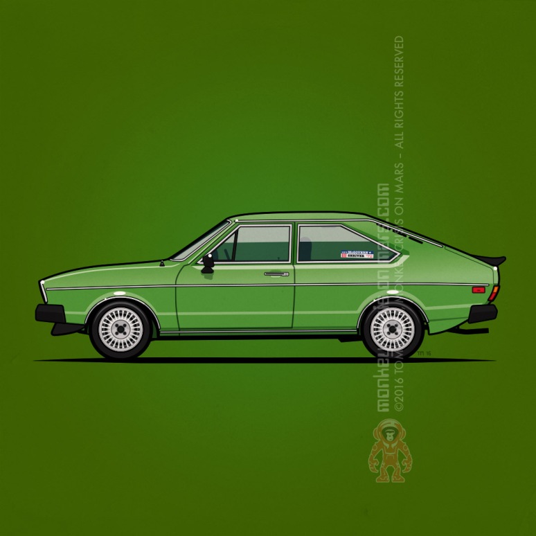 Rally Green VW Passat Variant B1 / Dasher Wagon by Tom Mayer, Monkey Crisis On Mars ©2016 – All Rights Reserved